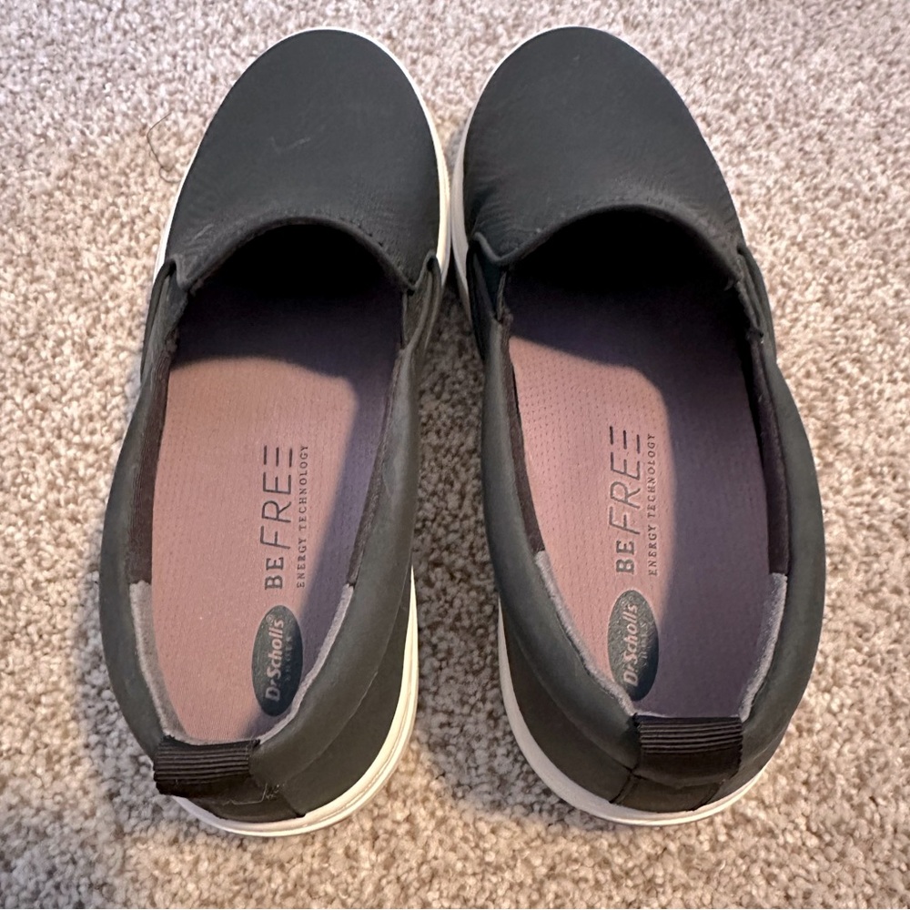 Black Slip On Leather Sneaker - Picture 3 of 4